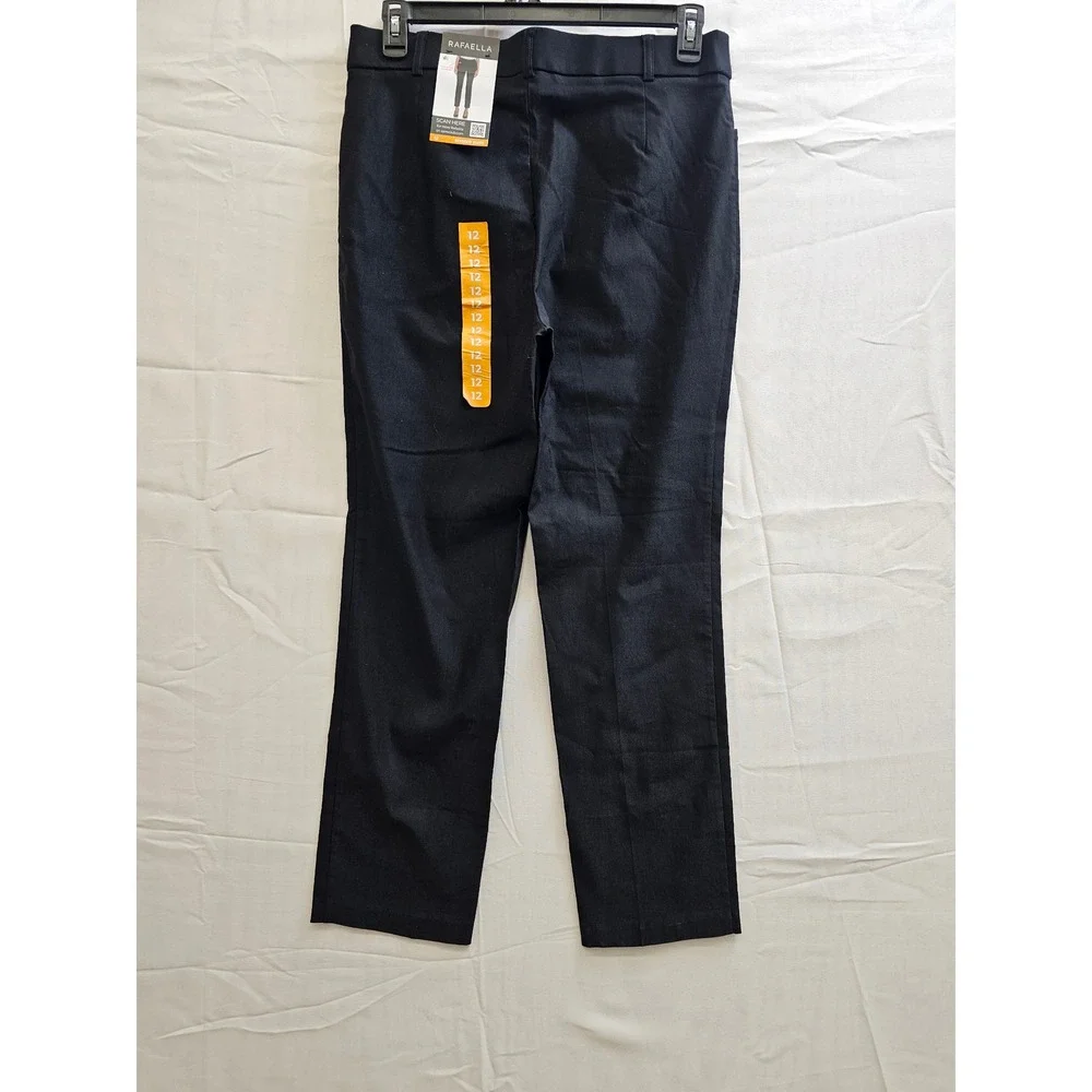 Rafaella Womens Black‎ Stretch Pants Straight Leg Work Trousers RSBFF000 Size 12